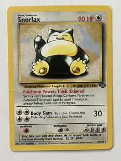 1999 Pokemon TCG Jungle Snorlax 27/64 Non Holo Rare Vintage WOTC Card HP Played - Image 1