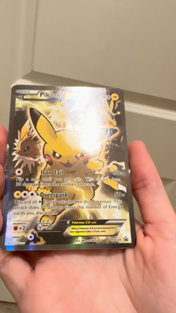 Pikachu EX XY124 XY Holo Pokemon Card Ungraded Great but Imperfect condition - Image 2
