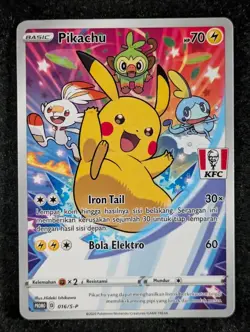 2021 Pokemon PIKACHU 016/S-P KFC Chaki Kids Meal Promo | Indonesian (B) - Image 1