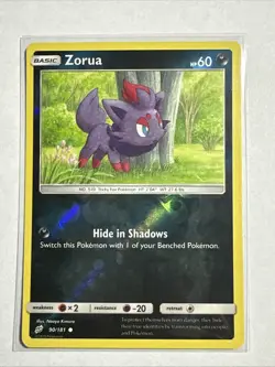 Zorua 90/181 Reverse Holo Card Sun & Moon - Team Up Pokemon TCG NM - Image 1