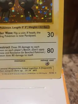 Pokemon TCG Magneton Base Set 9/102 Holo Shadowless Holo Rare - Image 4
