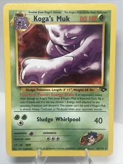 MP Koga's Muk 26/132 Regular/Non-Holo Gym Challenge AUTHENTIC Pokemon Card - Image 1