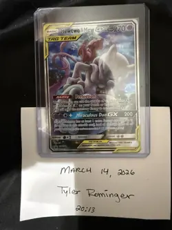 Pokemon Mewtwo & Mew GX SM191 TAG TEAM Promo Holo Card English - NM - Image 2