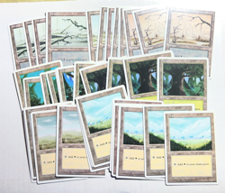 MTG total of 60 4rd Ed basic lands 4 each of 15 art types M/NM 1995 - Image 5