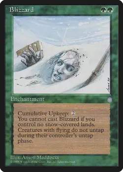 Blizzard NM/M Ice Age Rare Green Enchantment Magic The Gathering MTG - Image 1