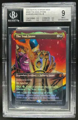 2025 Magic The Gathering Marvel Spider-Man Soul Stone Borderless Foil 0243 BGS 9 - Image 1