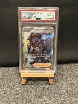 Pokemon Allister Full Art Ultra Rare Holo 179/185 Vivid Voltage - PSA 8 - Image 1