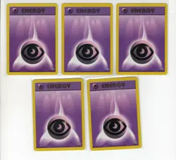 NEO GENESIS SET PSYCHIC ENERGY CARD LOT OF 5 POKEMON CARDS 110/111 LP - Image 1