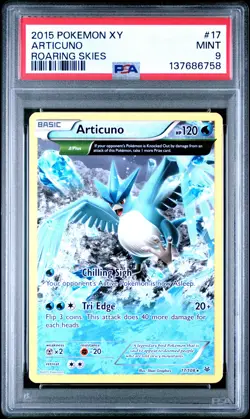 2015 POKEMON XY ROARING SKIES #17 ARTICUNO PSA 9 - Image 1