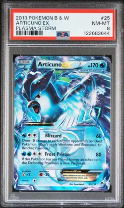 2013 POKEMON B&W PLASMA STORM #25 ARTICUNO EX PSA 8 - Image 1