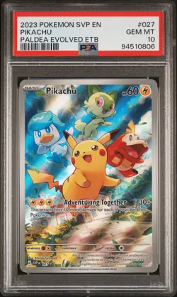 Pikachu 027/193 Paldea Evolved Elite Trainer Box Pokemon PSA 10 - Image 1
