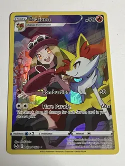 Braixen TG01/TG30 NM Silver Tempest Trainer Gallery Pokemon Card Ultra Rare - Image 1