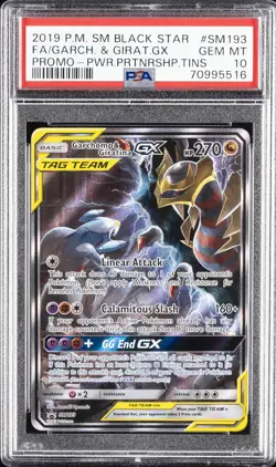 2019 POKEMON SM BLACK STAR PROMO #SM193 FULL ART/GARCHOMP & GIRATINA GX PSA 10 - Image 1