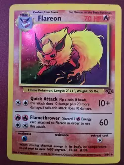Pokemon TCG Flareon Jungle 3/64 Holo Unlimited Holo Rare - Image 1