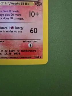 Pokemon TCG Flareon Jungle 3/64 Holo Unlimited Holo Rare - Image 4