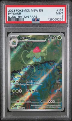 2023 POKEMON MEW EN-151 167 IVYSAUR ILLUSTRATION RARE PSA 9 - Image 1