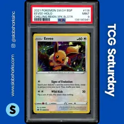 2019 POKEMON SWSH BS PROMO CHILLING REIGN 3PK BLISTER #SWSH118 EEVEE HOLO PSA 9 - Image 1