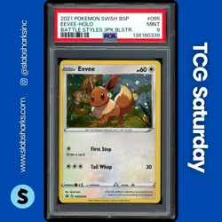 2019 POKEMON SWSH BS PROMO BATTLE STYLES 3PK BLISTER #SWSH095 EEVEE HOLO PSA 9 - Image 1