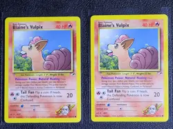 Pokemon TCG Blaine's Vulpix Gym Heroes Set Lot Of 2 #65 Unlimited NM-Mint - Image 1