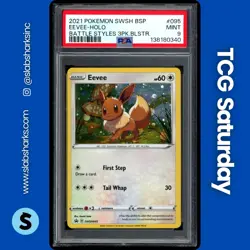 2019 POKEMON SWSH BS PROMO BATTLE STYLES 3PK BLISTER #SWSH095 EEVEE HOLO PSA 9 - Image 1