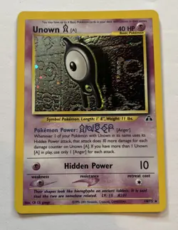 Pokemon TCG - Unown [A] 14/75 Holo Rare - Neo Discovery - LP - Image 1