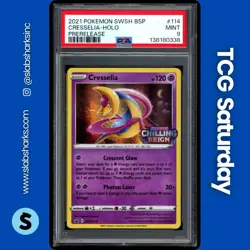 2019 POKEMON SWSH BLACK STAR PROMO PRERELEASE #SWSH114 CRESSELIA HOLO PSA 9 - Image 1