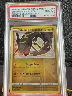 2017 Pokemon Sun & Moon Shining Legends #56 Shining Rayquaza PSA 10 - Image 1