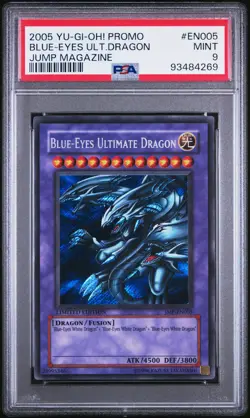2005 YU-GI-OH! PROMO JUMP MAGAZINE #EN005 BLUE-EYES ULTIMATE DRAGON PSA 9 - Image 1