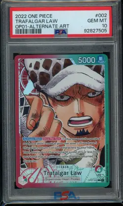 2022 One Piece Trafalgar Law #002 OP01 Alternate Art PSA 10 Gem Mint - Image 1