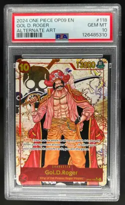 2024 One Piece Emperors Gol.D.Roger Secret Rare Alt Art #OP09-118 PSA 10 - Image 1