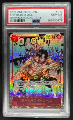 2022 One Piece Japanese Porgas D Ace Manga Alternate Art #OP02-013 PSA 10 - Image 1