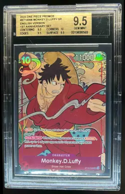 2024 One Piece Promos 1st Anniversary Set Monkey.D.Luffy #ST10-006 BGS 9.5 - Image 1
