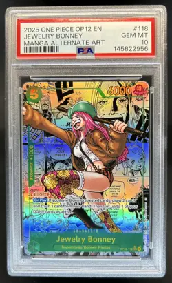 2025 One Piece Jewelry Bonney Manga Art Alt SSP #OP12-118 PSA 10 - Image 1