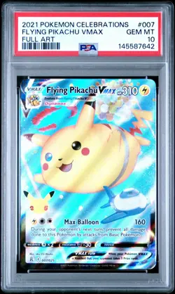 Flying Pikachu Vmax PSA 10 007/025 Celebrations 25th Full Art Pokemon Card 2021 - Image 1