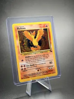 Pokemon Moltres Fossil 12/62 Holo Rare Unlimited 1999 TCG Card English - Image 1