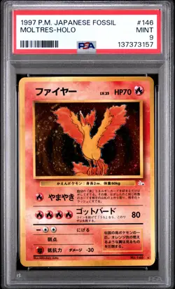 Pokemon Card Moltres No. 146 Holo PSA 9 Fossil Japanese - Image 1