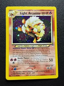 Neo Destiny Holo Light Arcanine Card 12/105 LP-MP - Image 1