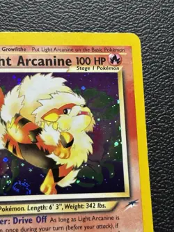 Neo Destiny Holo Light Arcanine Card 12/105 LP-MP - Image 2