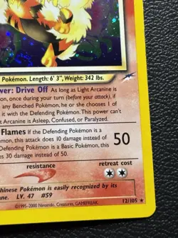 Neo Destiny Holo Light Arcanine Card 12/105 LP-MP - Image 5