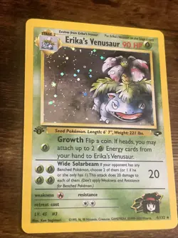 Erika's Venusaur 1st Edition Gym Challenge Holo Rare No. 4 Pokemon Card - 2000 - Image 2