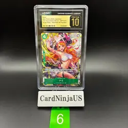 CGC 10 PRISTINE Nami ONE PIECE Card Japanese OP14-031 Parallel The Azure 6 - Image 1