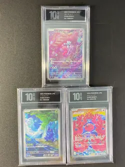 Pokemon Japanese cards 3pcs SV2D-076 072 082/071 AR Grade 10 - Image 1