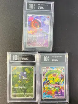 Pokemon Japanese cards 3pcs M2-083 082 081/080 AR Grade 10 - Image 1