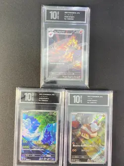 Pokemon Japanese cards 3pcs SV2D-073 072 078/071 AR Grade 10 - Image 1