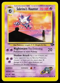 Sabrina's Haunter 55/132 Uncommon Gym Challenge Pokemon Card - Image 1