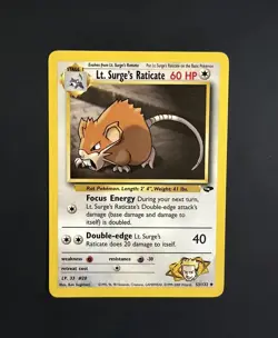 Lt. Surge's Raticate 53/132 Gym Challenge Pokemon Card - Image 1