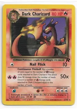 Rare Dark Charizard Team Rocket Pokemon TCG Card # 21/82 NM-MT - Image 1