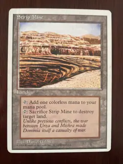 Magic the Gathering Strip Mine 4th Edition Colorless Uncommon Land Card -HP/MP - Image 1
