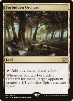 MTG Forbidden Orchard, Double Masters 2022 #323 Enchantment, Excellent Condition - Image 1