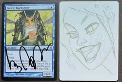 SKETCHED MtG Magic Larry MacDougall _ Lorwyn _ Artist Proof _ FAERIE HARBINGER _ - Image 1